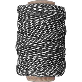Bomullssnöre 1,1 mm x 50 m Svart/vit