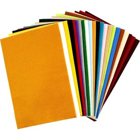 Hobbyfilt 20x30 cm 24 ark blandade färger