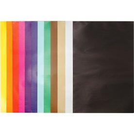 Glanspapir, 24x32 cm, 80g, 50 ark, ass. farver