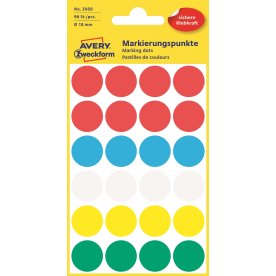 Färgkodningsprickar Avery 3089, 96 st Färgmix
