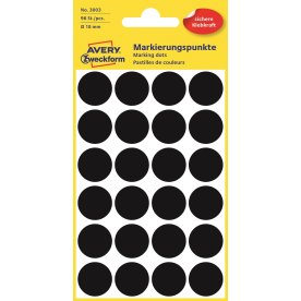Färgkodningsprickar Avery 3003 18 mm 96 st Svart