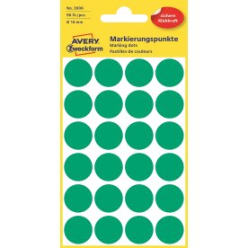 Avery 3006 färgkodningsprickar, 18 mm, 96 st, grön