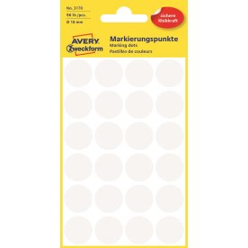Avery 3170 färgkodningsprickar, 18 mm, 96 st, vit