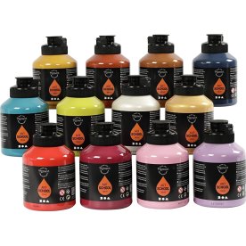 Akrylfärg Pigment 12x500 ml supp färger
