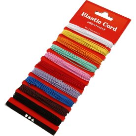 Elastiskt snöre 1 mm x 3,5 m 10 st Blandade färger