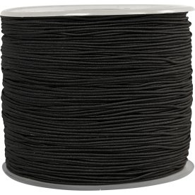Elastiskt snöre 1 mm x 250 m Svart