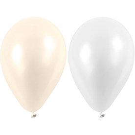 Ballonger 10 st Vit/pärlemor