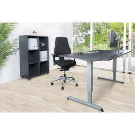Möbelset Stay Bord Alu + Hylla + Kontorsstol