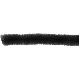 Chenille Piberensere 6 mm, sort, 50 stk