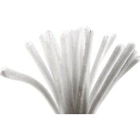 Piprensare Chenille 9 mm 25 st Vit