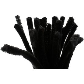 Piprensare Chenille 9 mm 25 st Svart