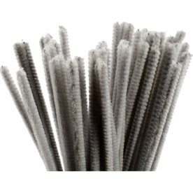 Piprensare Chenille 6 mm 50 st Grå