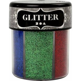 Glitterdrys, standardfarver, 6x13 g