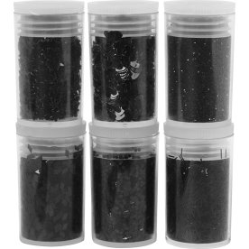 Glitter och paljetter Svart 6x 5 g