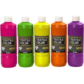 Textilfärg | 15x500 ml | Neonfärger
