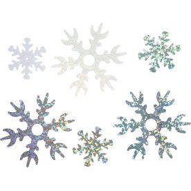 Paljetter snöflinga blå/vit/silver 30g