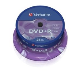 Verbatim DVD+R 16x 4,7GB spindel, 25 stk
