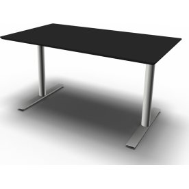 InLine hæve/sænkebord, 140x80 cm, sort/alu