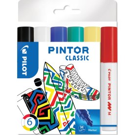 Pilot Pintor märkpenna | M | Classic | 6 färger