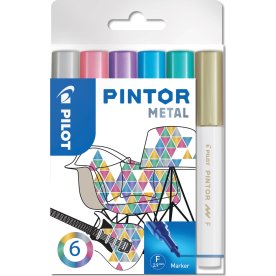 Pilot Pintor märkpenna | F | Metallic | 6 färger
