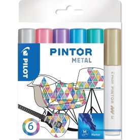 Pilot Pintor märkpenna | M | Metallic | 6 färger