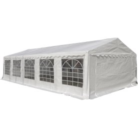 Lyxigt partytält 5x10 m, 56 personer, PVC, vit