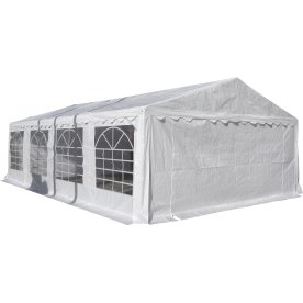 Lyxigt partytält 5x8 m, 42 personer, PVC, vit