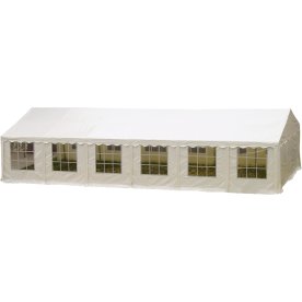 Lyxigt partytält 6x12 m, 80 personer, PVC, vitt