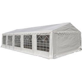 Partytält 5x10 m, 56 personer, PE, vitt