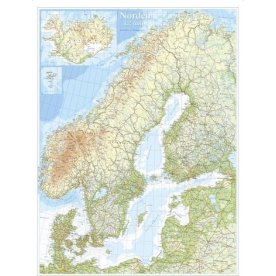 Karta Norden rullad i tub 77,5x102cm