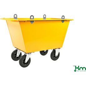 Fodervagn med lyftöglor, 300 liter, massiva hjul