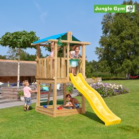 Jungle Gym Hut 2.1 lekställning med gul rutschkana