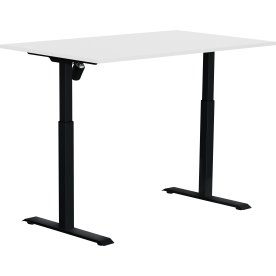 Sun-Flex II höj-/sänkbart bord, 140x80, vit/svart