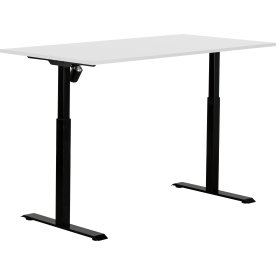 Sun-Flex I höj- & sänkbart bord, 151x80, vit/svart