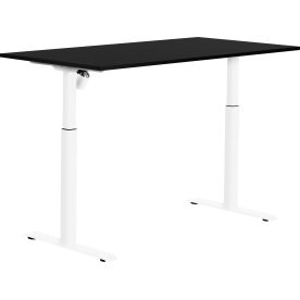 Sun-Flex II höj-/sänkbart bord, 151x80, svart/vit