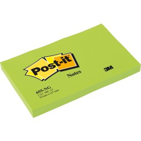 Post-it memoblock 76x127 mm, neongrön