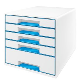 Leitz Wow Cube förvaringsbox, 5 lådor, blå