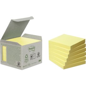 Post-it Green Notes 76x76 mm, återvunna, gul