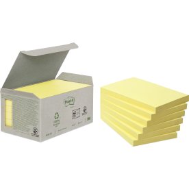 Post-it Green Notes 76x127 mm, återvunna, gul