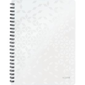 Leitz WOW Spiral linjerad A4-anteckningsbok, vit