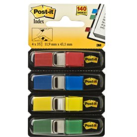 Post-it Indexflikar, (4 färger) i smalt format