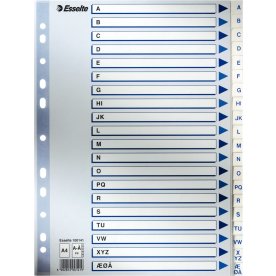 Register Esselte A4 A-Å PP Vit