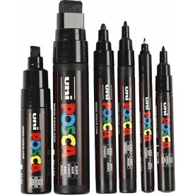 Posca Marker Set | 6 linjebredder | Svart