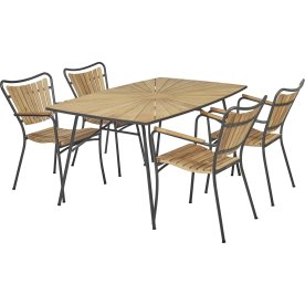 Marguerit trädgårdsbord L144cm + 4 stolar/Antracit