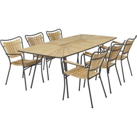 Marguerit trädgårdsbord L200cm + 6 stolar/Antracit