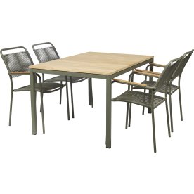 Toscana trädgårdsbord L132 cm + 4 Verona, Olivgrön