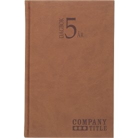5-årsdagbok Konstläder Cognac