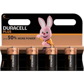 Duracell Plus C LR14-batteri, 4 st.