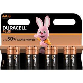 Duracell Plus AA LR6-batteri, 8 st.