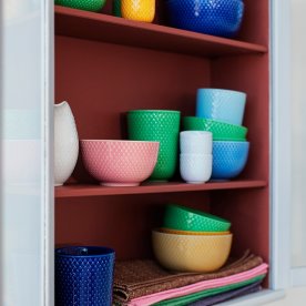 Lyngby Porcelæn Rhombe color skål, grön Ø 11 cm